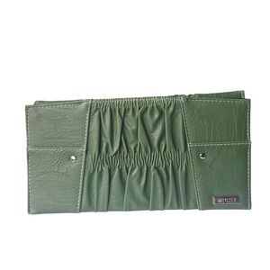 Miche Green Ruched Faux Leather‎ Classic Base Bag Shell Wrap Cover Studded